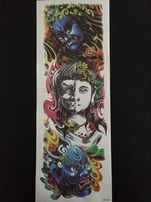 OBS! SE STORLEK! Tillfällig Tatuering - 46 x 17 cm - japansk