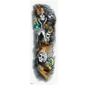 OBS STORLEK - 46 x 17 CM - Tatuering - Dia de los Muertos