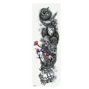 OBS STORLEK - 46 x 17 CM - Tatuering - dödskallar