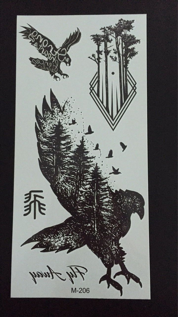 Temporäres Tattoo 19 x 9 cm – Adler
