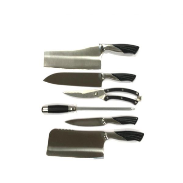 Knife set 7 parts - kitchen knives block scissors etc