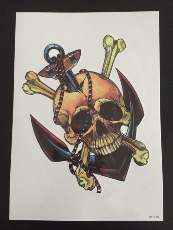 Tillfällig Tatuering 21 x 15cm - Sailor Skull