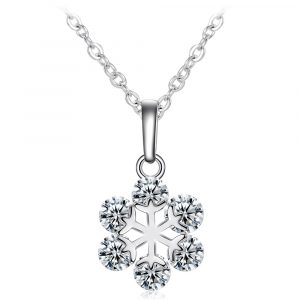 Vackert halsband - silver snöflinga m strass
