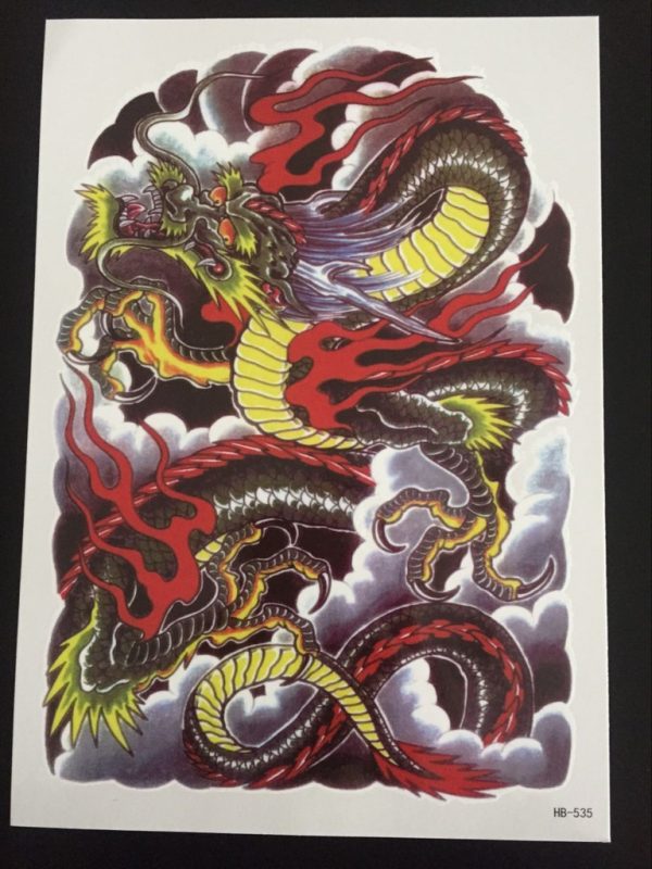 Tillfällig Tatuering 21 x 15cm - Asian Dragon