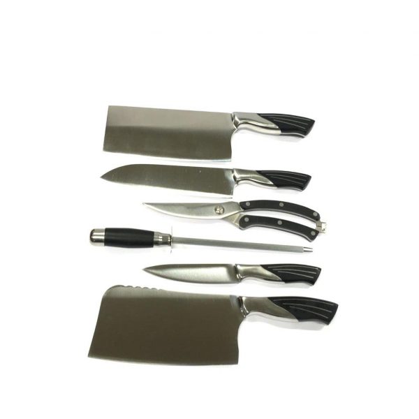 Knife set 7 parts - kitchen knives block scissors etc