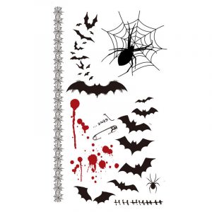 Tatouage Temporaire 10x5cm - Spécial Halloween ! Chauves-souris