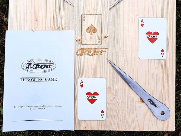 ACEJET - THROWING GAME MINI - BY ADAM CELADIN - 3 KNIVES + BOARD