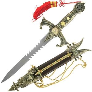 Dekorativt medeltida kort svärd