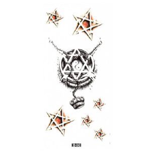 Tillfällig Tatuering 19 x 9cm - Pentagram och davidsstjärna