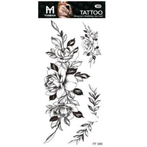 Tatouage Temporaire 19 x 9cm - Quelques groupes de fleurs et brindilles