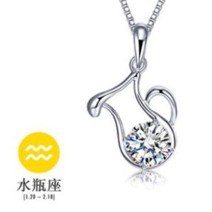 Silver colored zodiac necklace - Aquarius