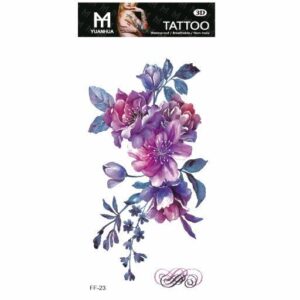 Tillfällig Tatuering 19 x 9cm - Blommor