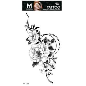 Temporäres Tattoo 19 x 9 cm – Blumenstrauß mit Kugeln