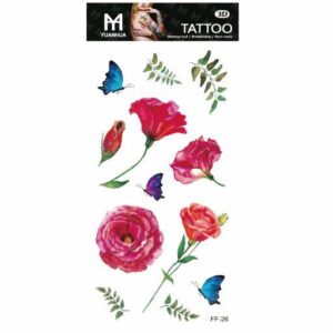 Tatouage Temporaire 19 x 9cm - Fleurs