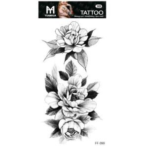 Temporäres Tattoo 19 x 9 cm – 2 kleine Blumenbüsche