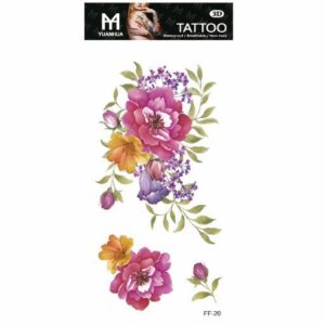 Tatouage Temporaire 19 x 9cm - Fleurs