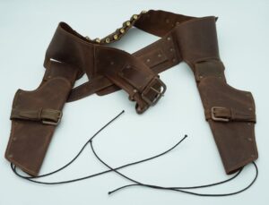 Belt with double holster and bullets