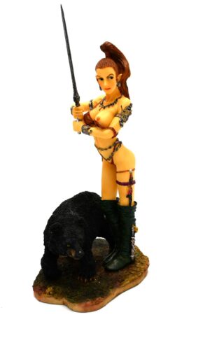 Hand painted Female warrior with bear