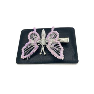 Lila glitzernde Schmetterlings-Haarspange
