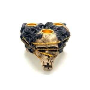 Candle holder for three candles skull