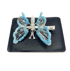 Haarspange blau glitzernder Schmetterling