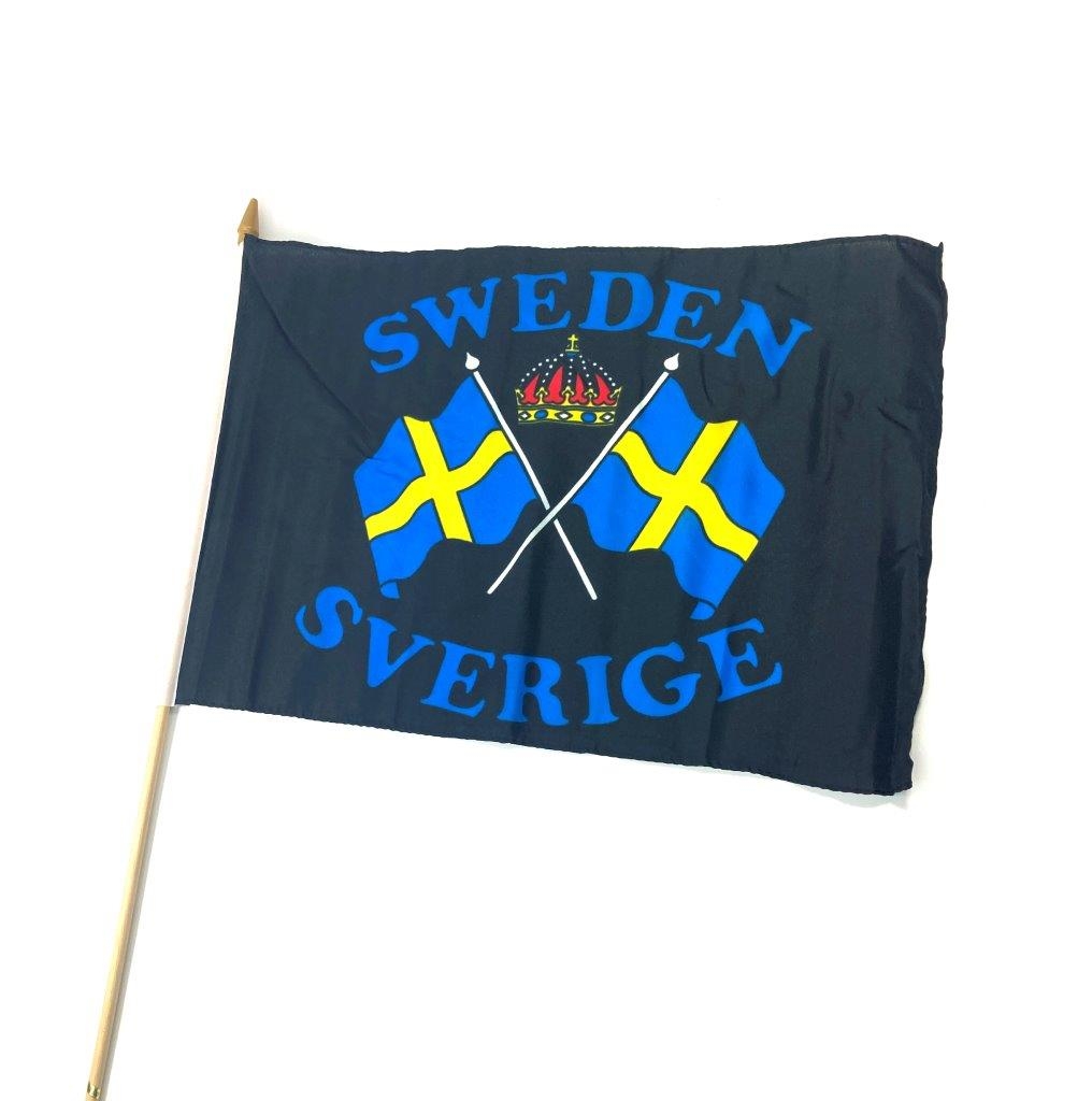 Swedish flag on a stick
