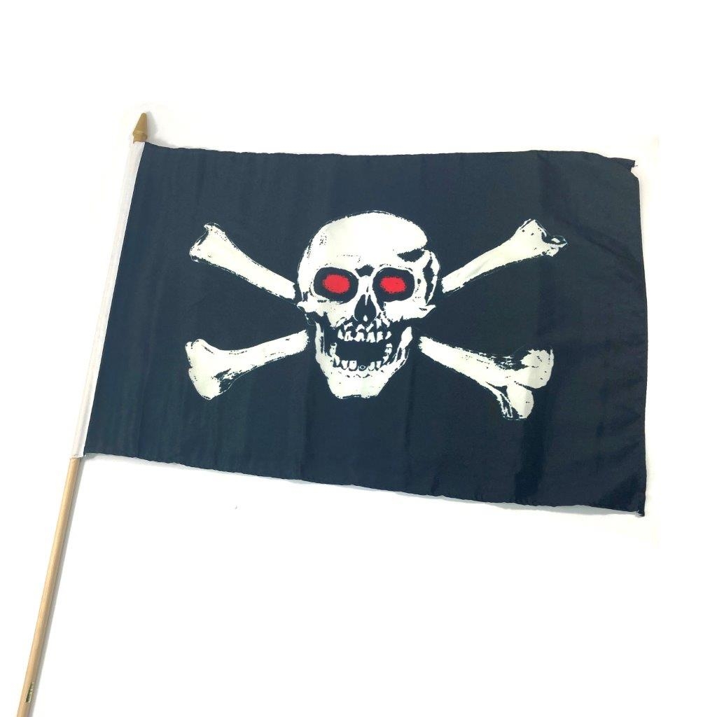 Skull flag on a stick