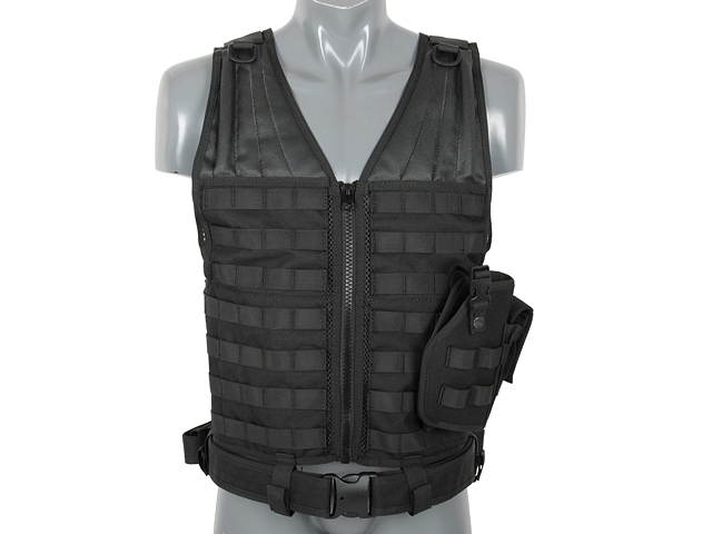Lightweight MOLLE Tactical Vest - Black [8FIELDS]