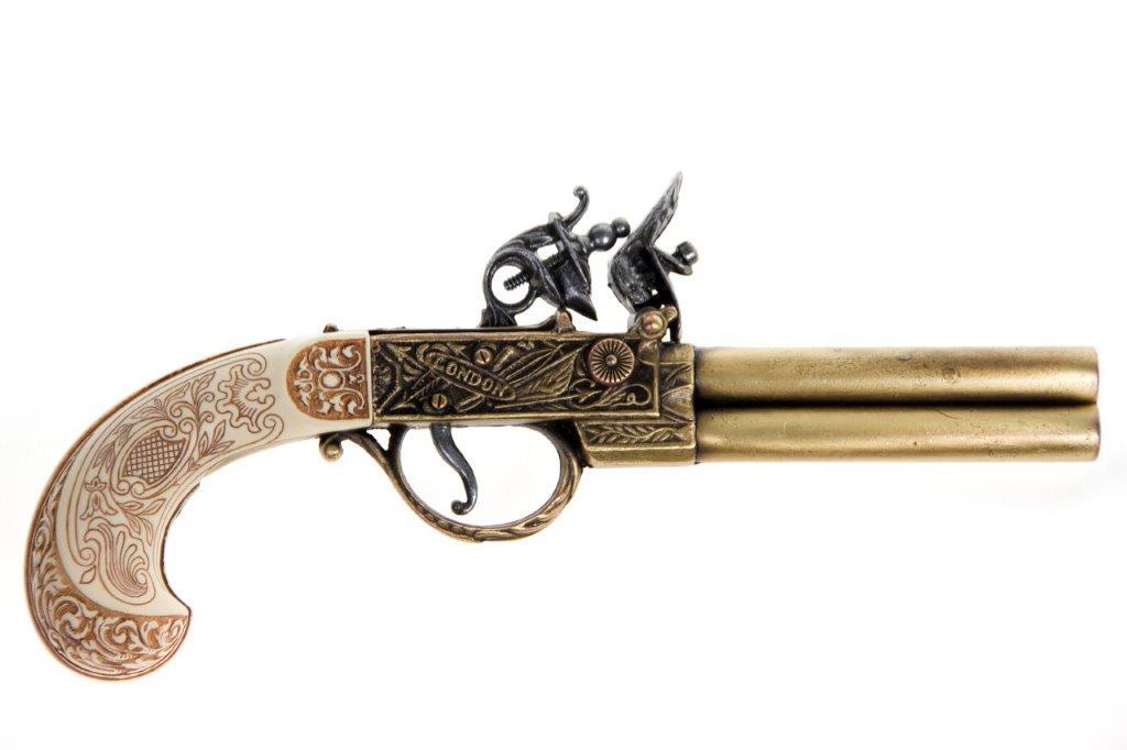 Replika - Twigg of London - 1700tal - dubbelpipig flintlås