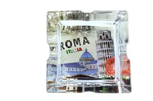 Askfat i Glas Städer Roma Italien
